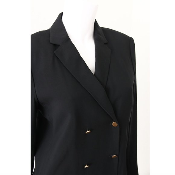 Celine Double Breasted High Slit Crepe Blazer Jacket 40 Pheobe Philo - Picture 3 of 10
